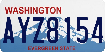 WA license plate AYZ8154