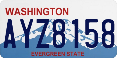 WA license plate AYZ8158