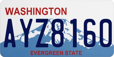 WA license plate AYZ8160