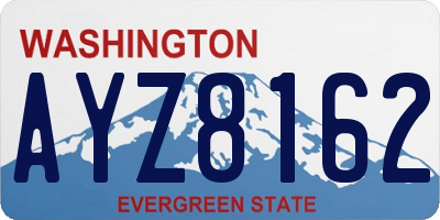 WA license plate AYZ8162