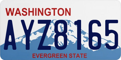 WA license plate AYZ8165