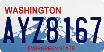 WA license plate AYZ8167