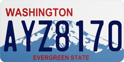 WA license plate AYZ8170