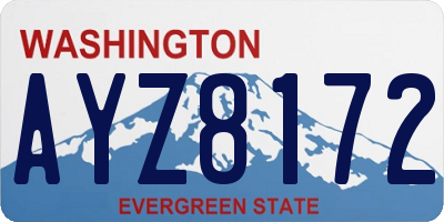 WA license plate AYZ8172