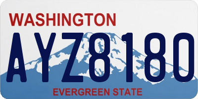 WA license plate AYZ8180