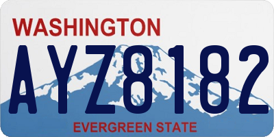 WA license plate AYZ8182