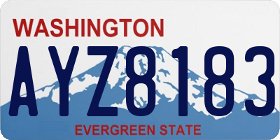 WA license plate AYZ8183