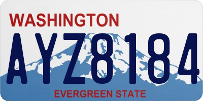 WA license plate AYZ8184