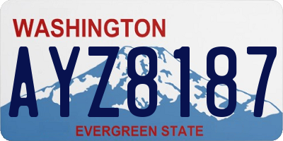 WA license plate AYZ8187