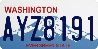 WA license plate AYZ8191