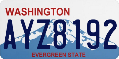 WA license plate AYZ8192