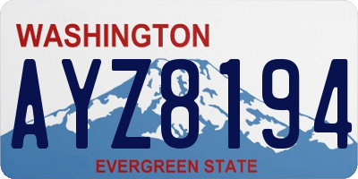 WA license plate AYZ8194