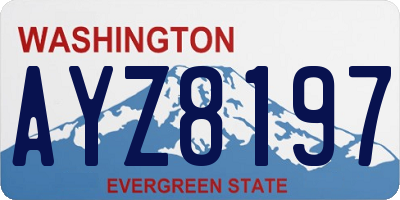 WA license plate AYZ8197