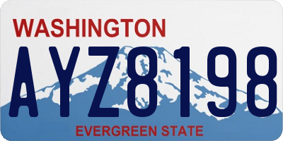 WA license plate AYZ8198