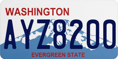 WA license plate AYZ8200