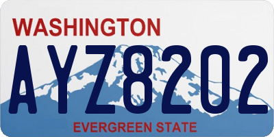 WA license plate AYZ8202