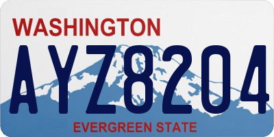 WA license plate AYZ8204