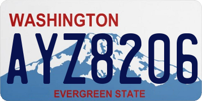 WA license plate AYZ8206