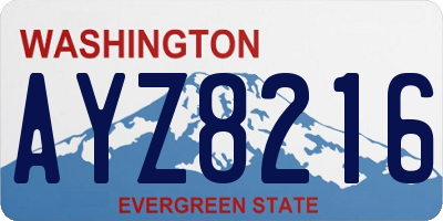 WA license plate AYZ8216