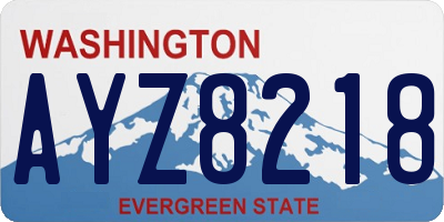 WA license plate AYZ8218