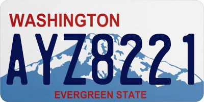 WA license plate AYZ8221