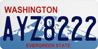 WA license plate AYZ8222