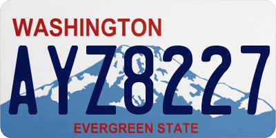 WA license plate AYZ8227