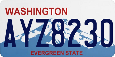 WA license plate AYZ8230