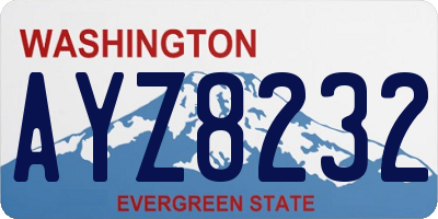 WA license plate AYZ8232