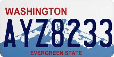 WA license plate AYZ8233