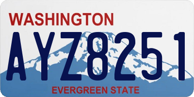 WA license plate AYZ8251