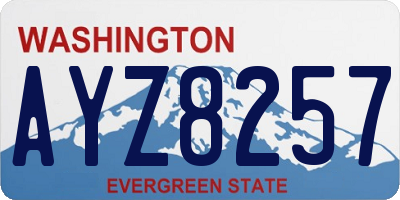 WA license plate AYZ8257