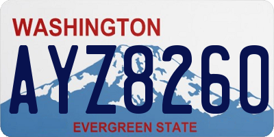 WA license plate AYZ8260