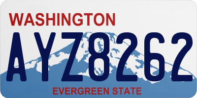 WA license plate AYZ8262