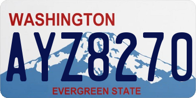 WA license plate AYZ8270