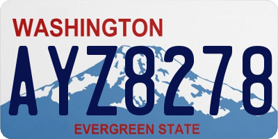 WA license plate AYZ8278