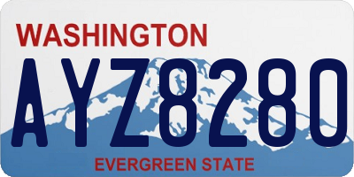 WA license plate AYZ8280