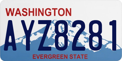 WA license plate AYZ8281