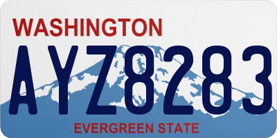 WA license plate AYZ8283