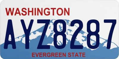 WA license plate AYZ8287