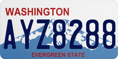 WA license plate AYZ8288