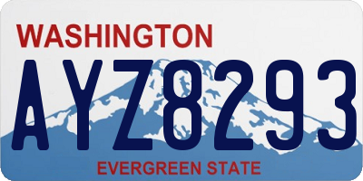 WA license plate AYZ8293