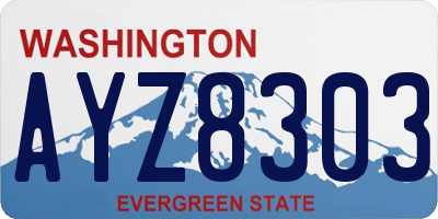 WA license plate AYZ8303