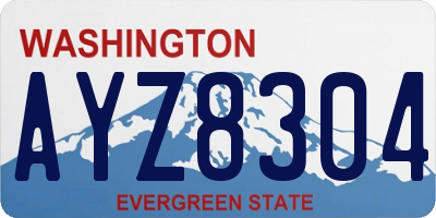 WA license plate AYZ8304