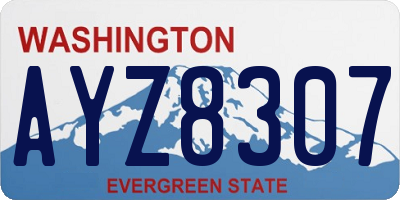 WA license plate AYZ8307