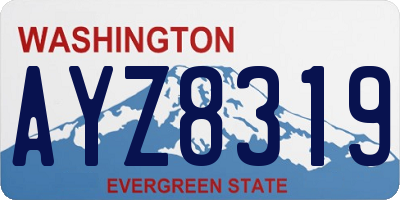 WA license plate AYZ8319