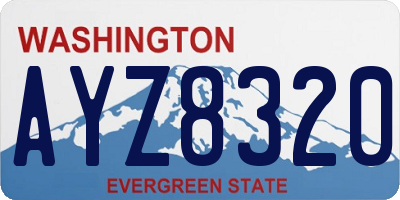 WA license plate AYZ8320