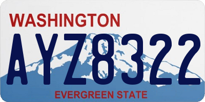 WA license plate AYZ8322