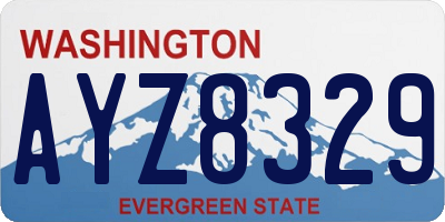 WA license plate AYZ8329