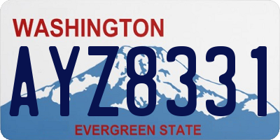 WA license plate AYZ8331